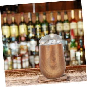 Gobelets isolants à double paroi en acier inoxydable Sublimation Wine Wood Color Tumblers Vacuum Cup Wood Travel Beer Coffee Tasses en bois - Product Image 4