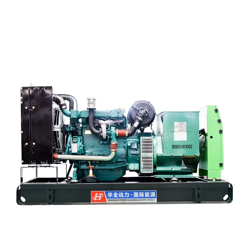 New silent type water cooled diesel generator set with HUAQUAN WP4D100E200 prime power 75kW diesel generator