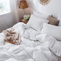 Vente en gros de linge de lit Nantong 100 coton lavé en microfibre linge de lit solide pour hôtel drap de lit linge pour hôtel