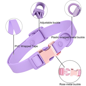 Wholesale Personalized Logo Strong Heavy Duty Adjustable Waterproof Rubber PVC Coated Fashion <b>Dog</b> Collar <b>Tag</b> - Product Image 2