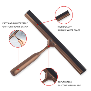 Raclette de <span class=keywords><strong>lave</strong></span>-<span class=keywords><strong>vitre</strong></span> Petits outils de nettoyage de vitres Raclettes de douche Nettoyeur de vitres Essuyer les vitres Acier inoxydable 2 en 1 - Product Image 2