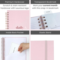 Carnet de luxe personnalisé à spirale, rose, pour filles, agenda quotidien, mensuel, hebdomadaire, pour étudiants, journal A5, impression