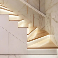 Kit d'éclairage LED intelligent à détecteur de mouvement pour escalier 3W 12V RGB Blanc Chaud 3000K encastré en aluminium pour éclairage décoratif mural et marches