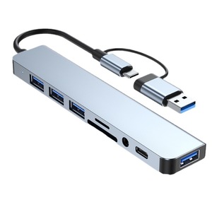 8合1 <span class=keywords><strong>USB</strong></span>集线器3.0多端口坞站<span class=keywords><strong>C</strong></span>型分离器5W PD适配器带读卡器的<span class=keywords><strong>usb</strong></span> <span class=keywords><strong>c</strong></span>集线器8合1 <span class=keywords><strong>usb</strong></span>-<span class=keywords><strong>c</strong></span>集线器适配器 - Product Image 2