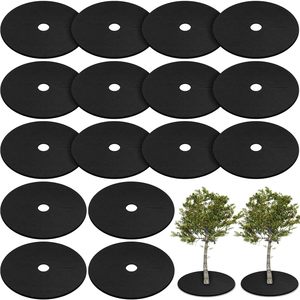 Anneau de paillis en feutre non tissé pour arbre, tapis rond anti-mauvaises herbes, protection réutilisable pour l'aménagement paysager, base de protection pour la protection des racines des mauvaises herbes - Product Image 1