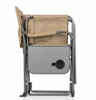 Chaise de jardin pliable portable, légère, moderne, pour le camping en plein air, avec table latérale et pochette de rangement