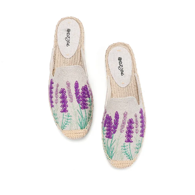 Grafisch Ontwerp En Dagelijkse Slijtage Dames Comfortabele Dames Lavendel Slippers Sandalen