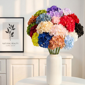 Hydrangeas artificiels à 72 pétales, arrangement floral en soie, décoration de mariage et de maison, en plastique et tissu, pour présentation en vase - Product Image 1