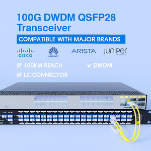 100G QSFP28 <span class=keywords><strong>DWDM</strong></span>-Transceiver-Modul | 100km Reichweite | Duplex-LC-Anschluss - Product Image 1
