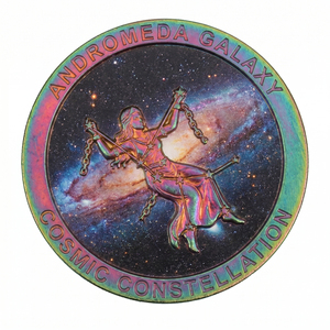 Moneda Conmemorativa de 1 oz de Cobre Fino .999, 40 mm, Redonda, Galaxia Andrómeda, Constelación Cósmica, Patina Arcoíris, Música, Mitología Griega - Product Image 1