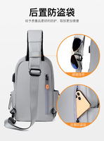 Nouveau sac de poitrine pour homme, style coréen, tendance, cool, sac bandoulière, sac de poitrine multifonctionnel, décontracté, en PU