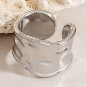Stainless Steel <b>Ring</b> Geometric Shape Open Design Light Luxury Style Unisex Party Jewelry - Product Image 3