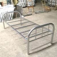 Estructura de cama de metal individual blanco resistente de acero fuerte para apartamento o dormitorio disponible en tamaños King doble o Twin