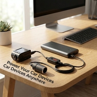 Adaptateur USB-C mâle vers prise allume-cigare 12V 4A, câble d'alimentation 18W pour caméra embarquée, éclairage LED de voiture et GPS (1 pièce)