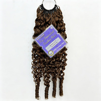 Extensions de cheveux humains à double trame 16 pouces, pointe plume, bouclés birmans naturels, pour tressage, nœuds miracle