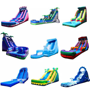 Tobogán Acuático Inflable de Doble Carril de Grado Comercial, Tobogán Acuático de PVC con Piscina para Adultos y Niños, Equipo de Juegos para Interiores y Exteriores - Product Image 1