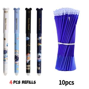 4 silinebilir kalemler + 10 yedekler + 2 silgi siyah & mavi mürekkep jel kalem seti 0.5mm top ucu sihirli kalem silgi ile - Product Image 2