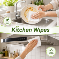 Lingettes humides jetables multi-usages OEM en vrac, non tissées, épaisses, absorbantes, pour le nettoyage de la cuisine domestique