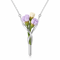 Collier avec pendentif fleur personnalisé, bijoux floraux tendance, acier inoxydable, OEM ODM, marque privée