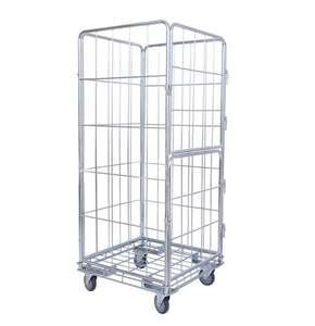 Chariot à <span class=keywords><strong>cage</strong></span> en métal à usage moyen 710x800xH1800 avec roues pour blanchisserie hôpital et entrepôt - Product Image 3