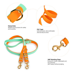 Conjunto de <span class=keywords><strong>collar</strong></span> y correa de perro de lujo, Correa manos libres, a mano de cuerda trenzada PVC, Correa multifunción para mascotas con juego de <span class=keywords><strong>collar</strong></span> - Product Image 2