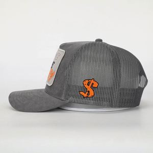 Gorra Trucker de 5 Paneles Personalizada al por Mayor, de Gamuza, con Logotipo Bordado en Parche Tejido, Malla, Cierre a Presión Ajustable, de Alta Calidad, Deportiva para Hombre - Product Image 4