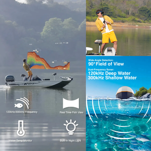 Lunettes de vision nocturne thermique pour la chasse avec IA et réalité augmentée, écran 80 pouces, caméra de détection de poissons sonar 120kHz/300kHz C3000H à double objectif - Product Image 3