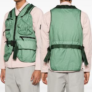 Chaleco de trabajo ligero para exteriores con múltiples bolsillos, chaleco sin mangas con hebilla personalizado para hombre, chaleco de nailon con forro de malla. - Product Image 1