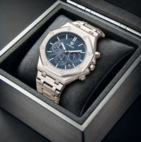 Montre à quartz pour homme entièrement automatique, multifonction, phase de lune, trois aiguilles, six aiguilles, bracelet en acier, marque suisse, neuve