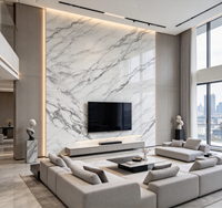 PAIA Marbre Blanc Calacatta Naturel de Luxe Élégant Imperméable Moderne Poli Grande Dalle Intérieure pour Salon de Villa