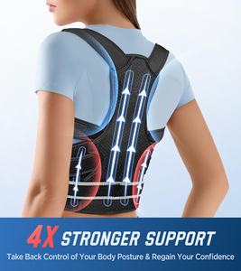 Pengekang punggung korektor postur wanita dan pria, penyangga punggung pereda nyeri punggung bawah dapat disesuaikan dengan Terapi magnetik - Product Image 3