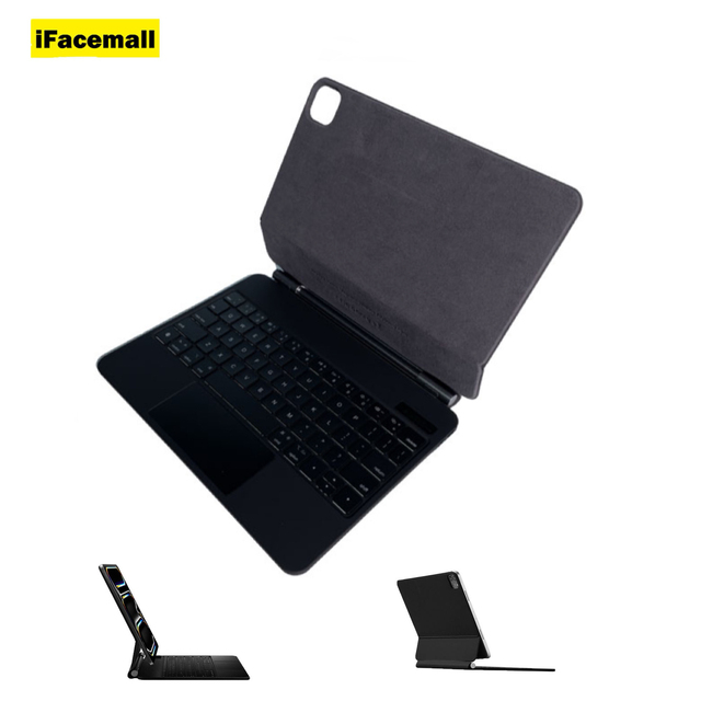 New IFacemall OEM Factory Price Floating Magnetic Full Size TPU Mechanical 2.4GHz Wireless RGB Backlit Keyboard Case Touchpad