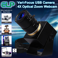 Kamera Web ELP 3MP 2048X1536 H.264 WDR Video USB Webcam Konferensi Mini PC Komputer Kamera Eksternal dengan Zoom Manual Lensa CS