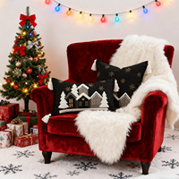 Nouvelles housses de coussin de Noël pour canapés de salon, coussins en peluche avec ambiance festive, coussins décoratifs pour le dossier - en stock