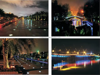 Projecteur LED RGB extérieur 50W-500W IP65 pour parcs d'attractions, hôtels, murs extérieurs, ponts, bâtiments, éclairage paysager