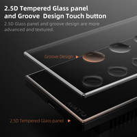 Interrupteur mural tactile intelligent AVATTO ZigBee en verre concave 2.5D 120 US 1/2/3/4 Gang, commande à distance par application, compatible avec Google Alexa
