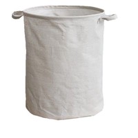 Panier à linge pliable de grande capacité en coton et lin de style japonais avec fermeture à cordon, bac de rangement au sol