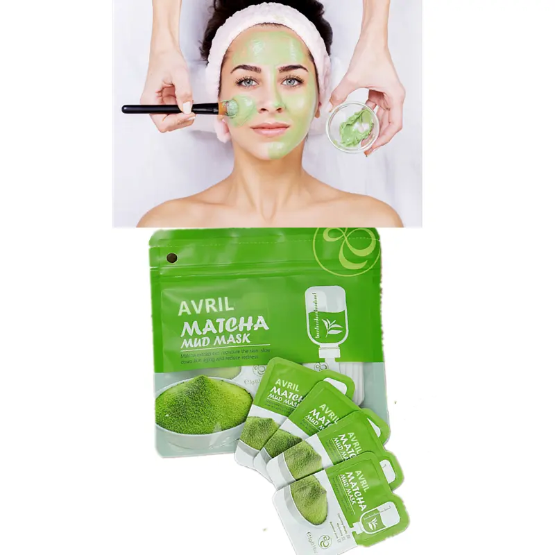 Kruidenextract Klei Gezichtsmasker Matcha Zuiverende Gezichtsmasker Huidverzorging Anti Acne Groene Thee Klei Masker