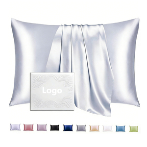 Taie d'oreiller <span class=keywords><strong>de</strong></span> luxe personnalisée avec logo, 100% soie, taille Queen, soie <span class=keywords><strong>de</strong></span> mûrier biologique 6A - Product Image 1