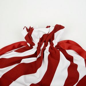 Grand sac de Noël à rayures rouges et blanches de la marque High King Factory, sac réutilisable du Père Noël, sac cadeau de Noël, sacs pour cadeaux de fête de Noël - Product Image 4