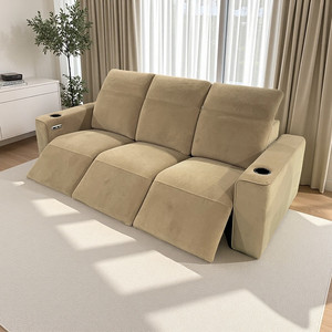 Ensemble <span class=keywords><strong>de</strong></span> canapés en cuir/tissu <span class=keywords><strong>haut</strong></span> <span class=keywords><strong>de</strong></span> <span class=keywords><strong>gamme</strong></span> pour salon, <span class=keywords><strong>fauteuil</strong></span> inclinable électrique VIP pour cinéma maison avec chargeur USB pour villa sous-sol - Product Image 4