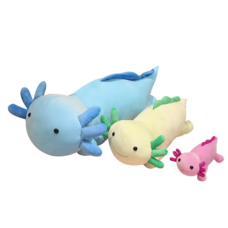 Warna baru boneka hewan lembut Axolotl mainan Salamander Plushie kulit tidak diisi untuk menghemat biaya pengiriman