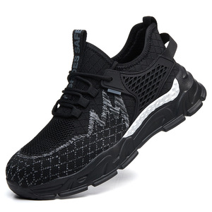 <b>Men's</b> Safety <b>Shoes</b> Anti-smashing Puncture-resistant Breathable Lightweight <b>Work</b> <b>Shoes</b> Low-top Plastic Toe Black 9916 - Product Image 1