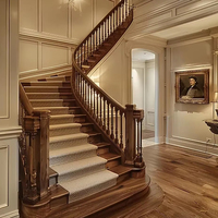 2025 Yimu personnalisé en acier inoxydable bois escalier main courante meubles de maison de luxe en laiton matériel pour balcon Villa centre commercial Foshan