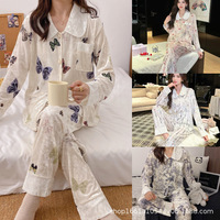 Pyjama cardigan en velours doré pour femme Style Instagram de haute qualité Plus XL revers à manches longues taille élastique tricoté pour l'automne