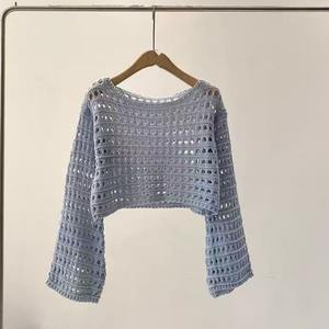 <span class=keywords><strong>Cardigan</strong></span> da <span class=keywords><strong>Donna</strong></span> alla Moda Primavera 2025 con Girocollo Manica Lunga e Tinta Unita - Product Image 3