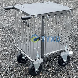 Mini une couchette en aluminium chariot <span class=keywords><strong>d</strong></span>'exposition <span class=keywords><strong>pour</strong></span> animaux de compagnie argent pliant <span class=keywords><strong>chien</strong></span> transporteur bouton fermeture <span class=keywords><strong>pour</strong></span> petits chiens chats avec motif Animal - Product Image 4