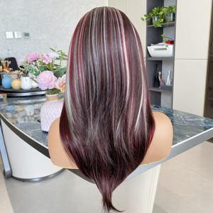 Perruques synthétiques à dentelle frontale résistantes à la chaleur, couleur arc-en-ciel, courtes, avec racine naturelle, sans colle, pour femmes - Product Image 1