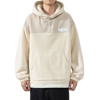 Sweat à capuche épais et oversize en molleton pour homme, avec patchwork brodé personnalisé, vente en gros, coupe carrée