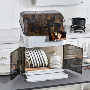 Estante de secado de platos de <span class=keywords><strong>2</strong></span> capas con escurridor, estante de almacenamiento de cubiertos, organizador de utensilios para palillos de tazón - Product Image 6